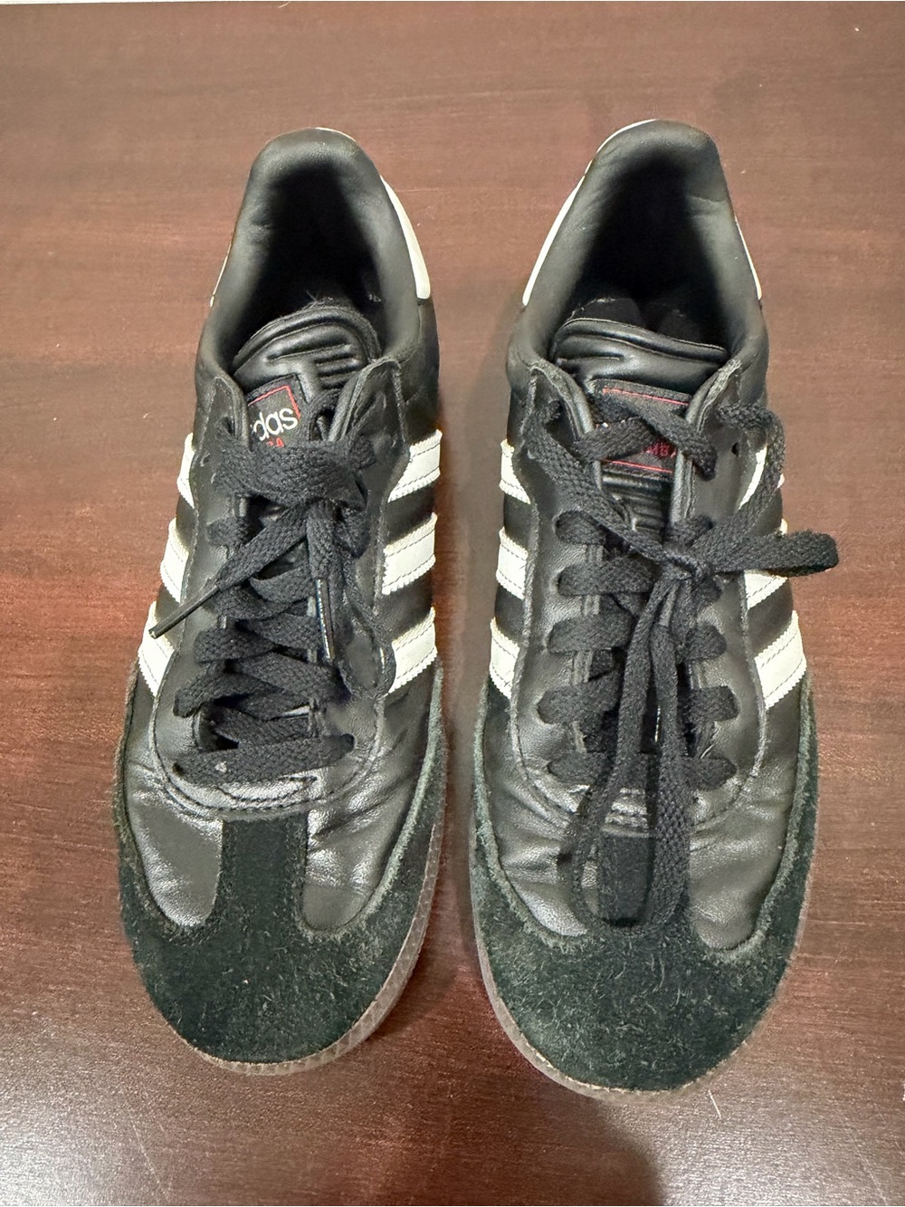 Adidas Samba Big Kid sneakers Black with White Stripe.  Size 5.5Y